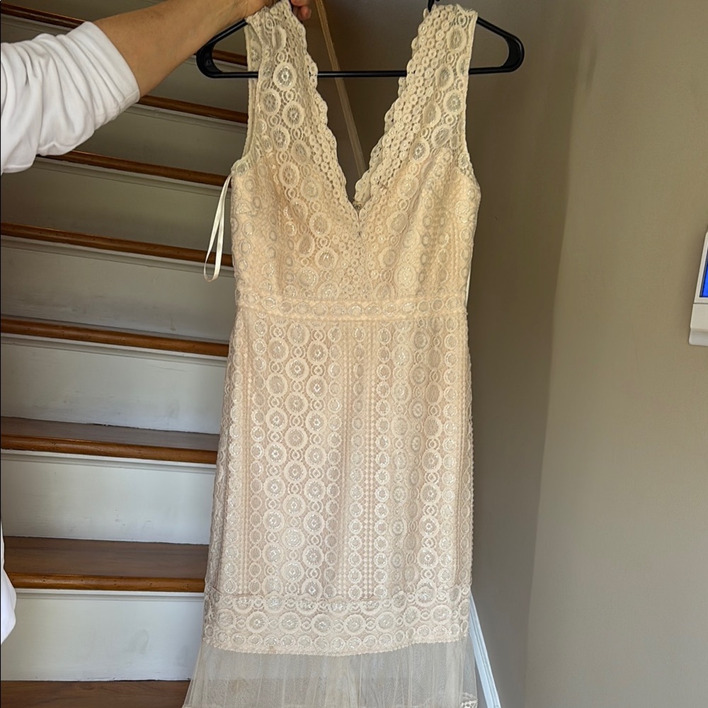BCBG max Azria Cream Lace Dress